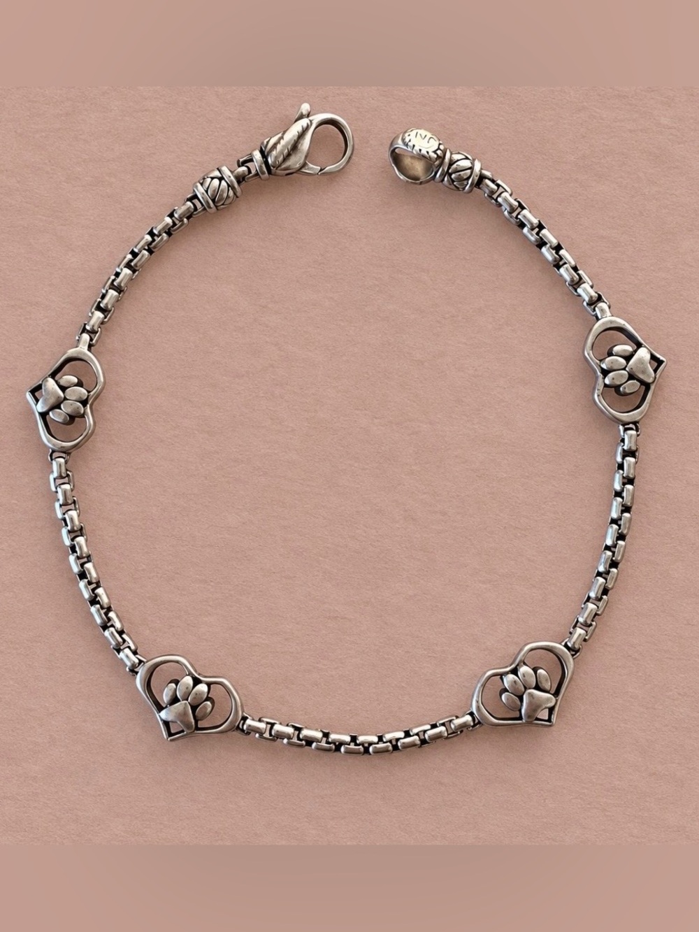 Jai by John Hardy Sterling Silver 925 Symbols of Love Paw Box Chain Bracelet